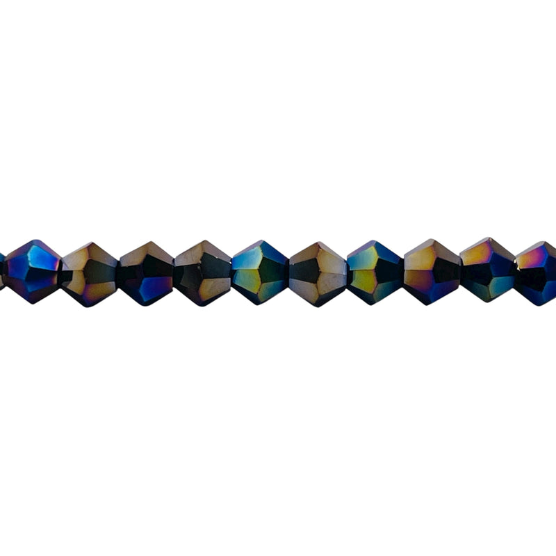 6mm Thunder Polish Glass Crystal Bicone Jet AB