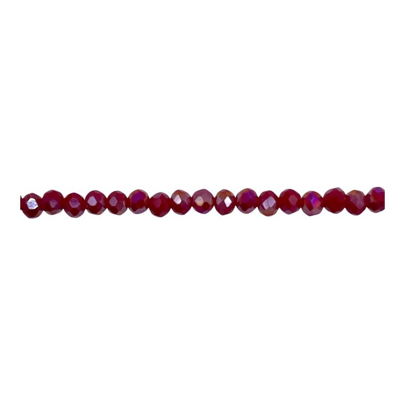 3mm Thunder Polish Glass Crystal Roundel Cut Ruby Jade AB