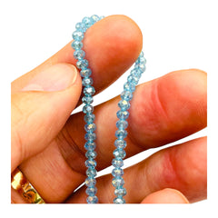 3mm Thunder Polish Glass Crystal Roundel Cut Lt. Aquamarine AB