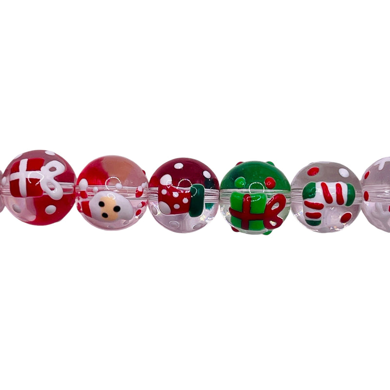 12mm Round Lampwork Glass Christmas Combo