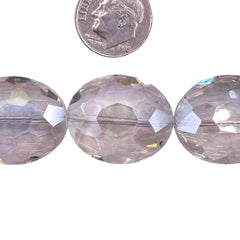 24x20mm Flat Oval Glass Crystal Clear AB