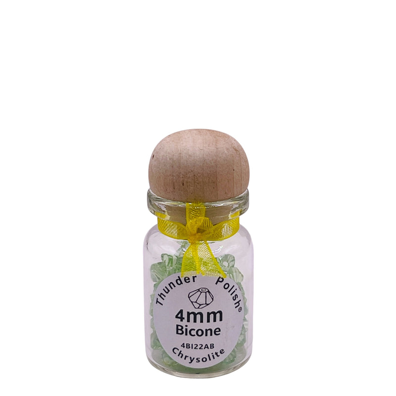 4mm Thunder Polish Glass Crystal Bicone Chrysolite AB Bottle