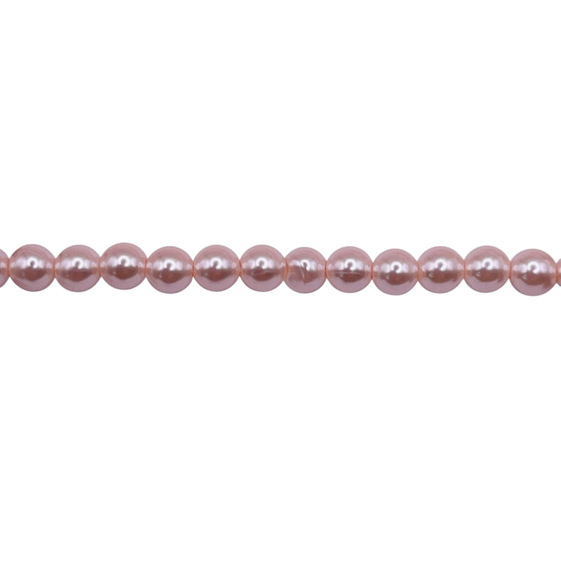 4mm Round Thunder Polish Glass Pearl Pink