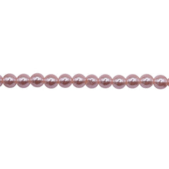 4mm Round Thunder Polish Glass Pearl Pink