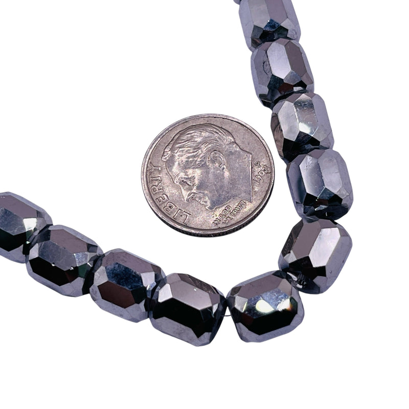 8mm Barrel Cut White Gold