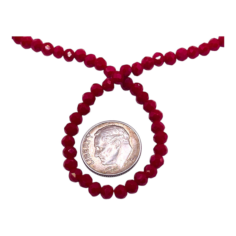 4mm Thunder Polish Glass Crystal Roundel Cut Ruby Jade