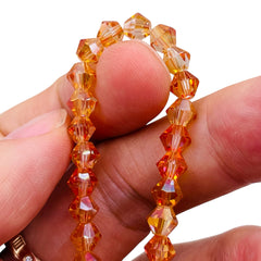6mm Thunder Polish Glass Crystal Bicone Magic Orange