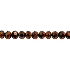 6mm Thunder Polish Glass Crystal Roundel Cut Copper