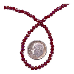 3mm Thunder Polish Glass Crystal Roundel Cut Ruby Jade AB