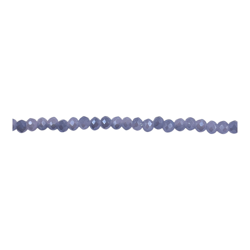 3mm Thunder Polish Glass Crystal Roundel Cut Gray Blue