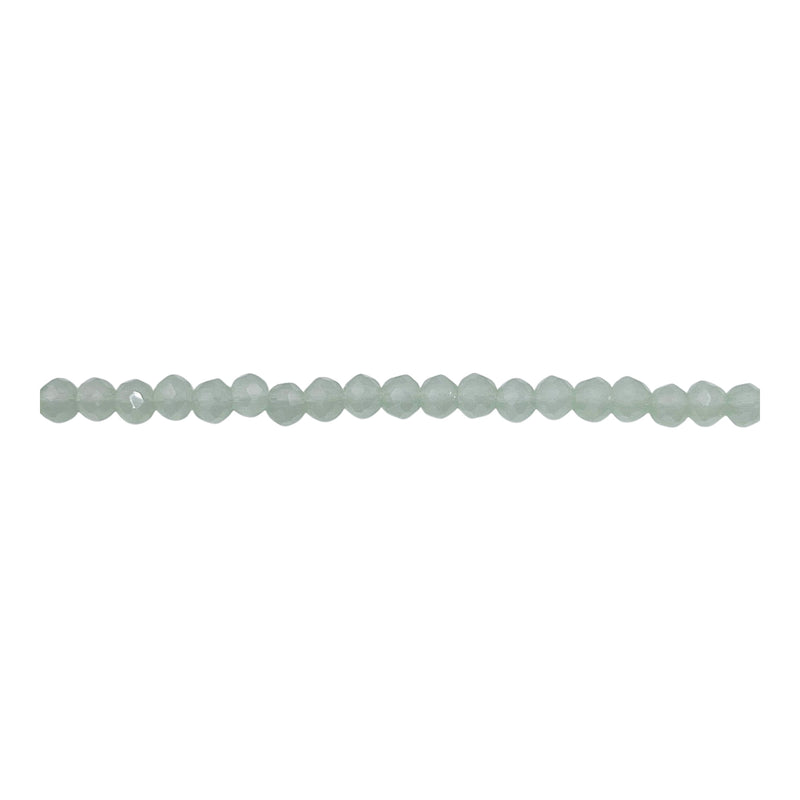 3mm Thunder Polish Glass Crystal Roundel Cut Green Jade