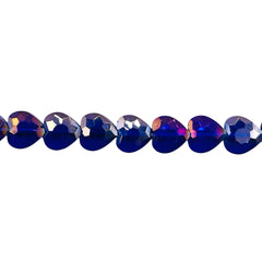 8mm Heart Glass Crystal Dark Sapphire