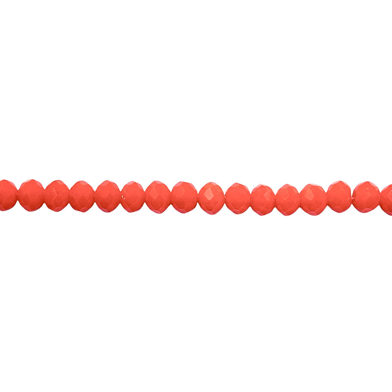 4mm Thunder Polish Glass Crystal Roundel Cut Orange Jade