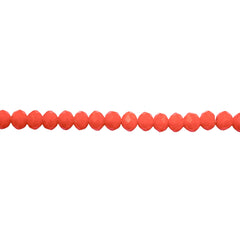 4mm Thunder Polish Glass Crystal Roundel Cut Orange Jade