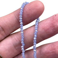 3mm Thunder Polish Glass Crystal Roundel Cut Lt. Sapphire Jade AB