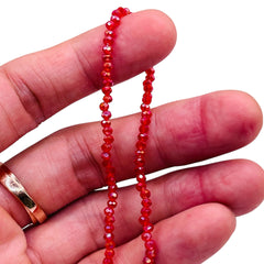 3mm Thunder Polish Glass Crystal Roundel Cut Red AB