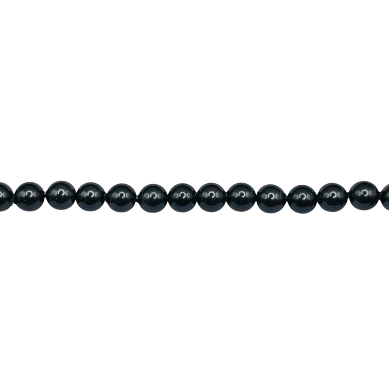 4mm Round Thunder Polish Glass Pearl Tahitian Green
