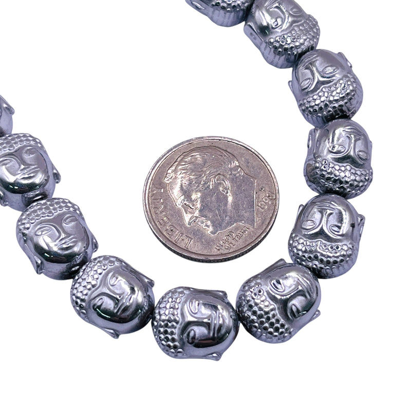 Beadorea Live: BL38 10mm Buddha Hematite Rhodium