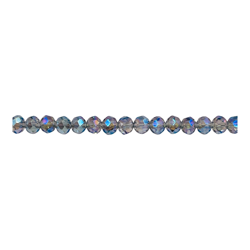 4mm Thunder Polish Glass Crystal Roundel Cut Green Magic
