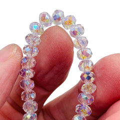 6mm Thunder Polish Roundel Cut Glass Crystal Super AB