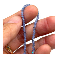 3mm Thunder Polish Glass Crystal Roundel Cut White Jade Purple Magic