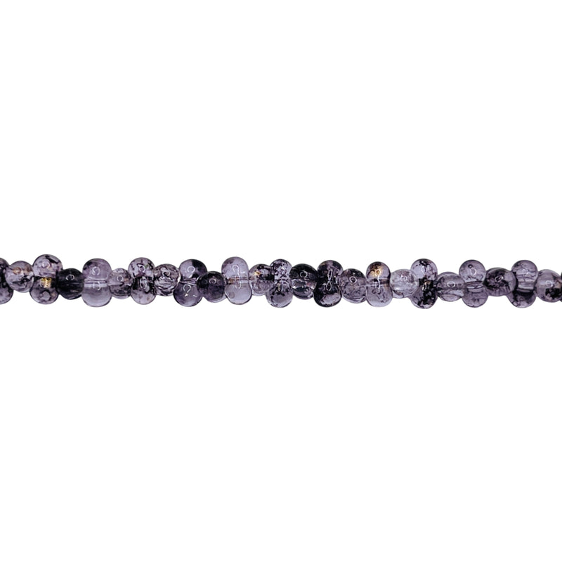 4.5mm Thunder Polish Glass Crystal Peanut Silver Cloud