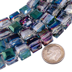 10mm Cube Glass Crystal Violet Dream