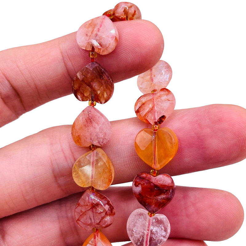 12mm Heart Cut Fire Quartz