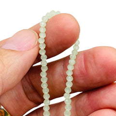 3mm Thunder Polish Glass Crystal Roundel Cut Green Jade