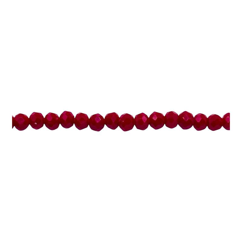 4mm Thunder Polish Glass Crystal Roundel Cut Ruby Jade