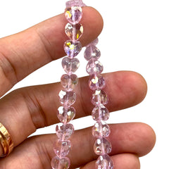 8mm Heart Glass Crystal Rosaline AB