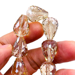18x13mm Tear Drop Glass Crystal Lime Crystal