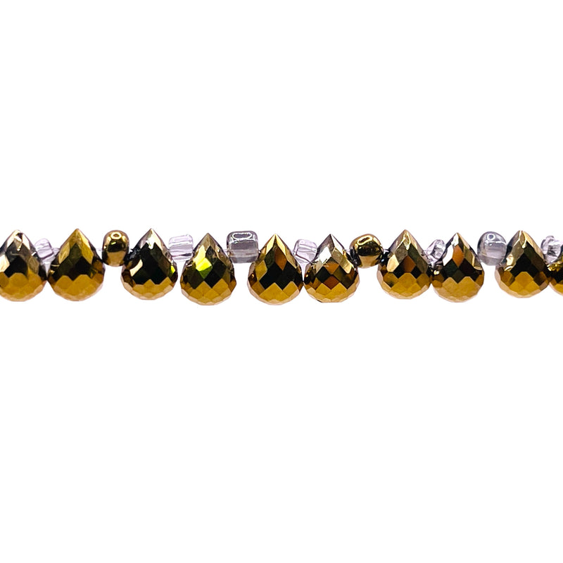 6x4mm Teardrop Glass Crystal Gold