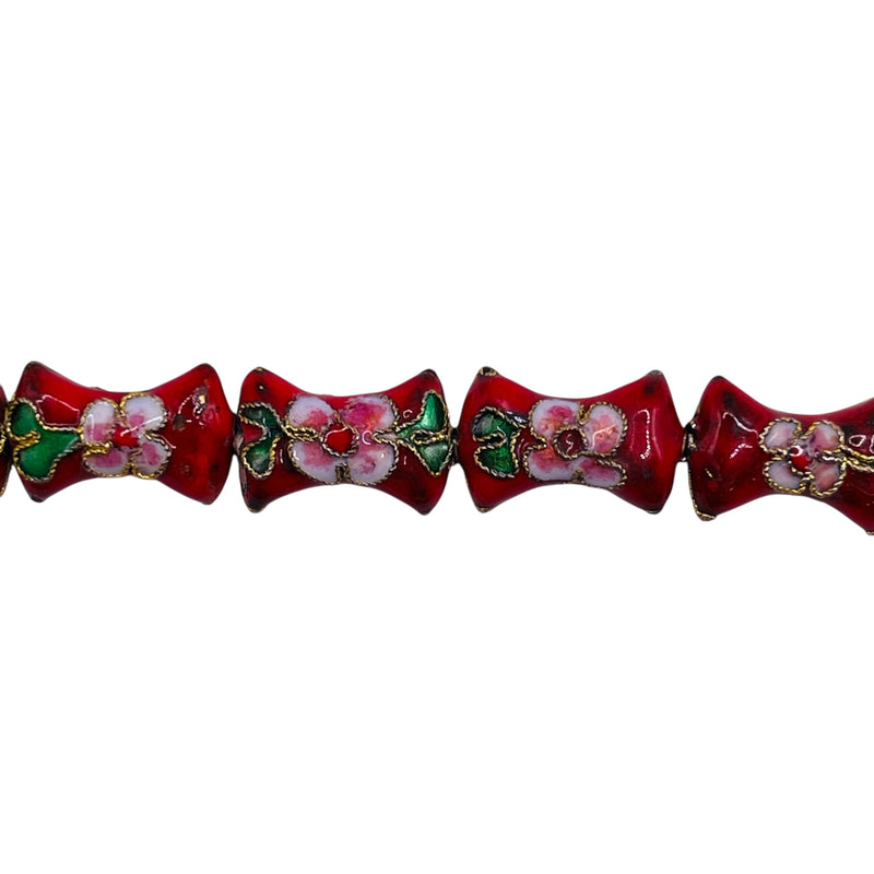 15x10mm Pillow Cloisonne Red