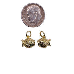 10x8mm Gold Fish Charm