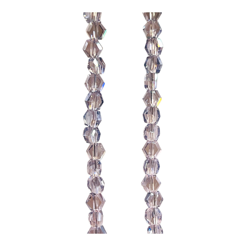 4mm Hexagon Glass Crystal Thistle