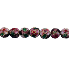 8mm Round Cloisonne Purple