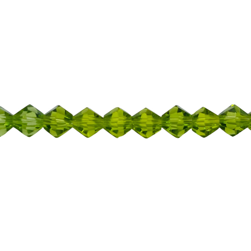 6mm Thunder Polish Glass Crystal Bicone Lt. Olivine