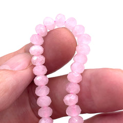 6x4mm Roundel Cut Rose Quartz