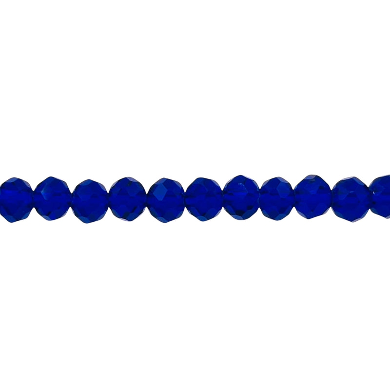 6mm Thunder Polish Glass Crystal Roundel Cut Dark Sapphire