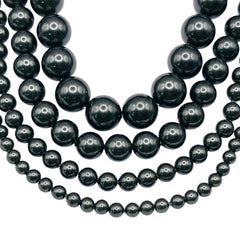 8mm Round Thunder Polish Glass Pearl Tahitian Green