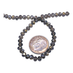 4mm Thunder Polish Glass Crystal Roundel Cut Black Diamond