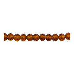 6mm Thunder Polish Glass Crystal Roundel Cut Med. Smoked Topaz