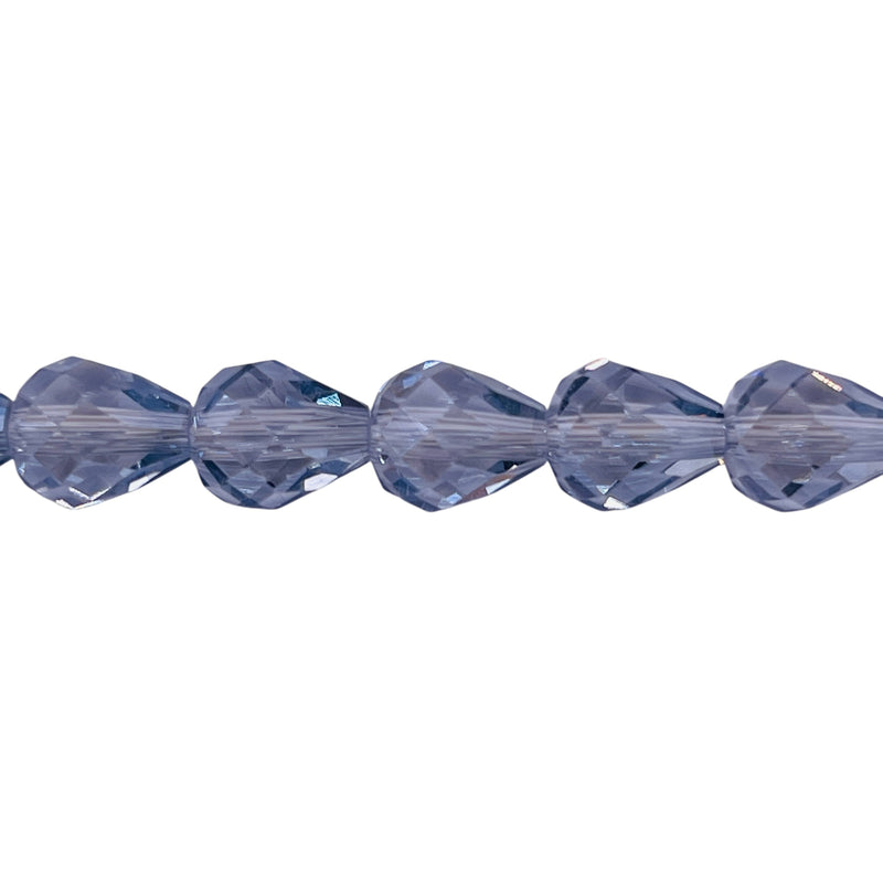 9x8mm Teardrop Glass Crystal Gray Blue