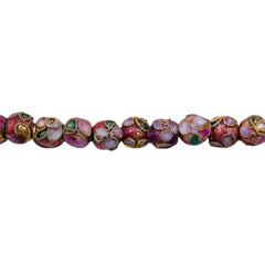 6mm Round Cloisonne Pink