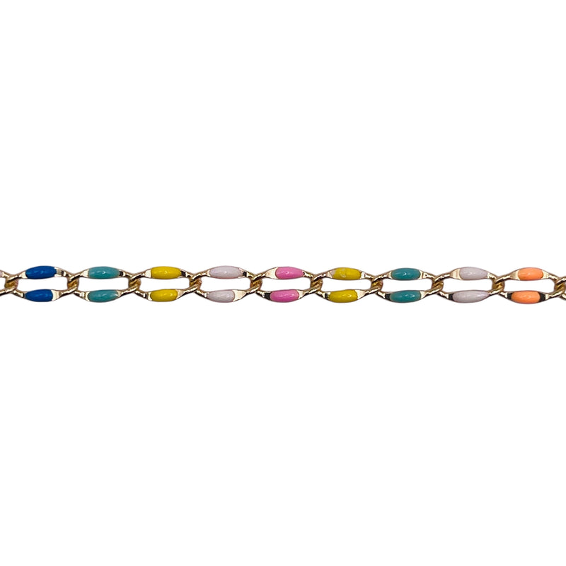 Losolo 6x4mm Stainless Steel Chain Rainbow