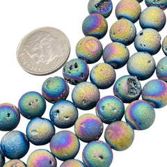 8mm Druzy Round Magic Rainbow
