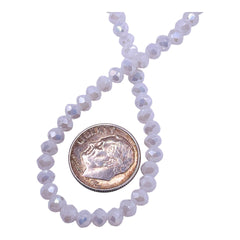 4mm Thunder Polish Glass Crystal Roundel Cut White Jade AB