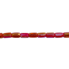 6x4mm Cylinder Glass Crystal Orange Jade Super AB