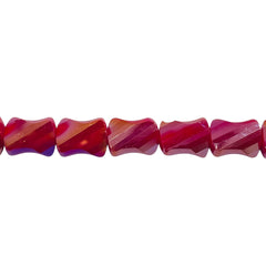 10x8mm Twisted Bow Tie Glass Crystal Ruby Jade AB